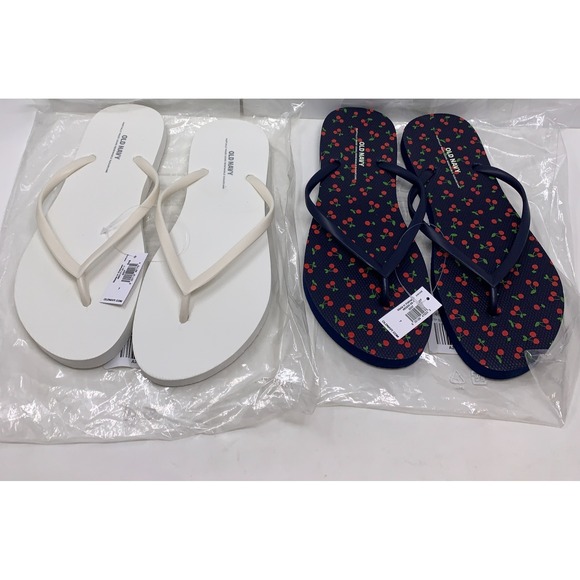 Old Navy Shoes - Lot of 2 Old Navy Womens Shoe Size 7 Multicolor Classic Flip Flop Sandals NWT